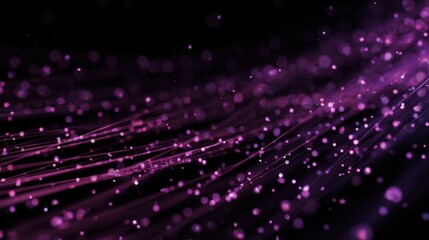 Fototapeta premium Bright purple light trails with glowing particles create a dynamic and vibrant visual effect