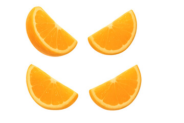 Fresh Orange Slices Isolated on White Background