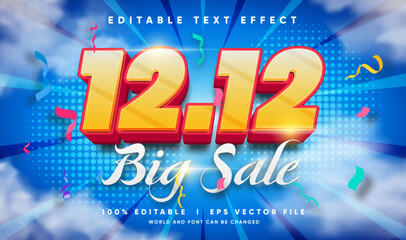 12.12 big sale vector text effect editable