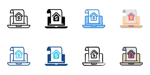 Mortgage escrow icon set multiple style collection 
