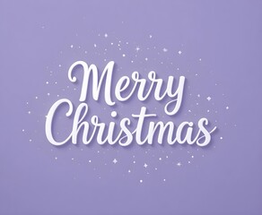 Merry Christmas typography with light purple color background.