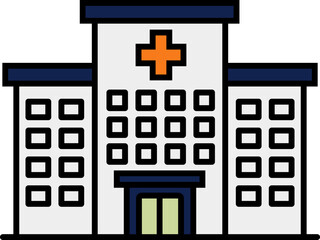 Obraz premium Colored Hospital Building Healthcare Icon