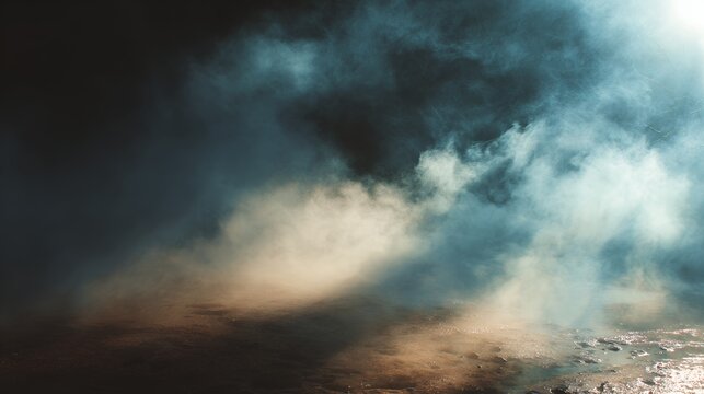 abstract mist and light create ethereal shapes