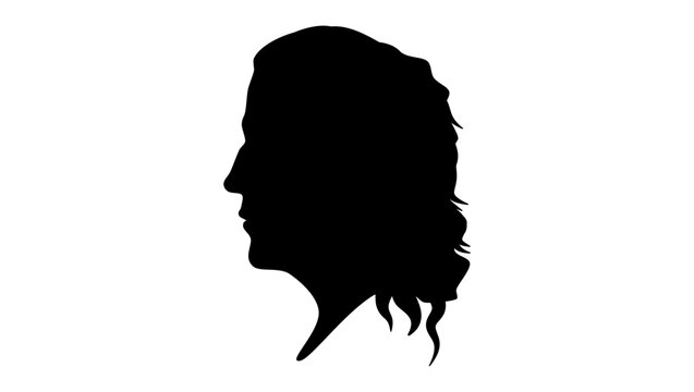 Harriet Beecher Stowe, black isolated silhouette