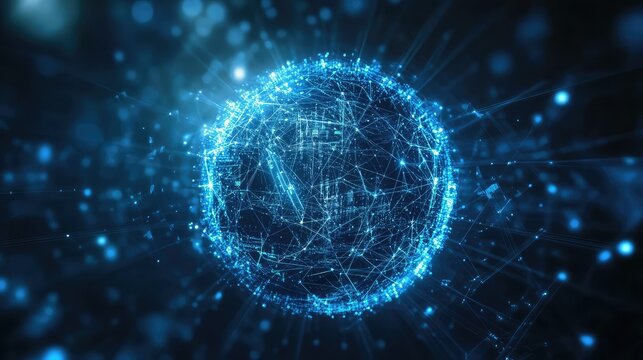 Global network connecting digital data around the world - Powered by Adobe