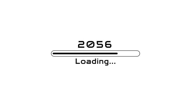 2056 New year loading bar animation. Loading progress icon animation. New year loading concept.
