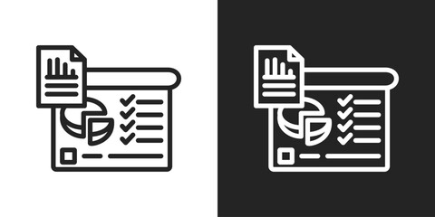 Sale Report Icon In Black And White Line Style