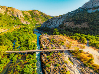 Flowing Bunski Kanal Most in Bacevici near Mostar in Bosnia and Herzegovina