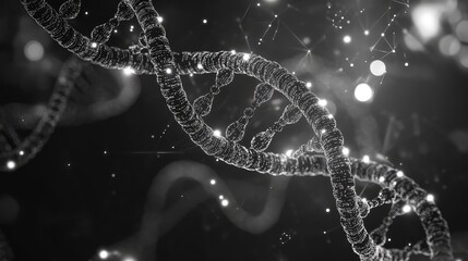 Digital dna helix representing genetic science and biotechnology