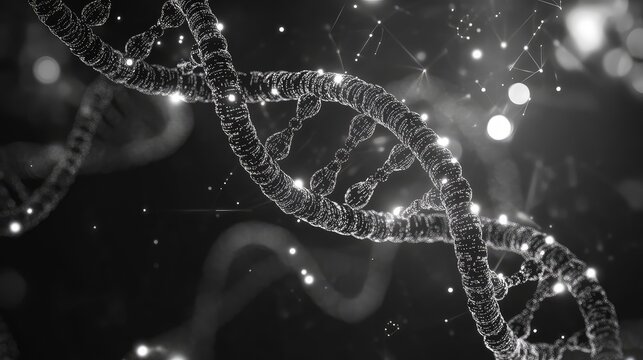 Digital dna helix representing genetic science and biotechnology