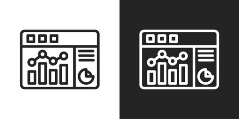 Statistic Icon In Black And White Line Style