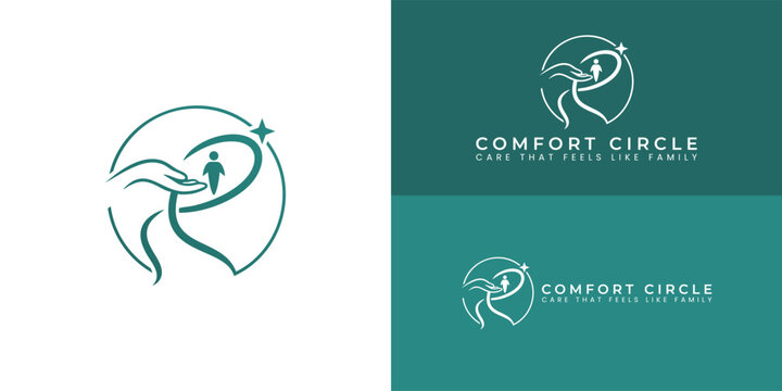 The Modern Mark symbolizes care and support with its helping hand and flowing path shape, which leads to an empowered human figure and a star. This design conveys guidance, compassion, and safety.