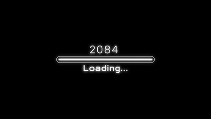 2084 New year loading bar animation. Loading progress icon animation. New year loading concept.