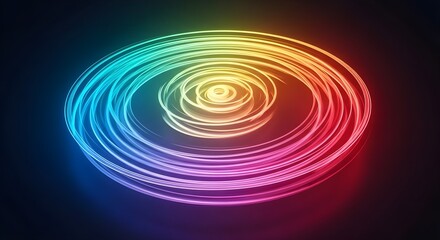 Fototapeta premium Dynamic energy field of rainbow glowing lines, modern design