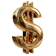 Golden Dollar Sign Symbolizing Wealth and Prosperity Shining Brightly  High Resolution Image