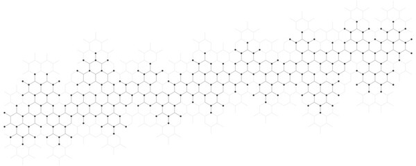 Genetic engineering and molecular structure, hexagon DNA network, science chemical and biotechnology concept, innovation technology, healthcare, and medicine design