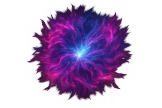 Cosmic energy portal opening, creating glowing purple and blue nebula vortex on transparent background