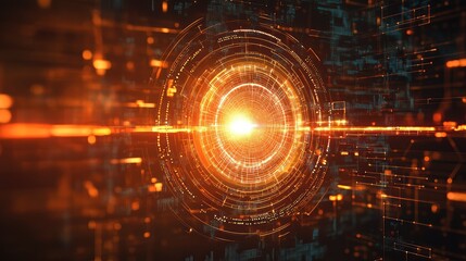 Digital data tunnel visualizing advanced ai technology