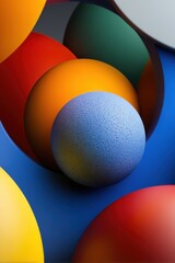 Vibrant Abstract Composition of Overlapping Multicolored Textured Eggs.