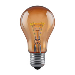 Vintage Style Light Bulb with Orange Glass and Glowing Filament Idea Concept