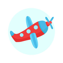 Vibrant colors plane toy for kids flat illustration