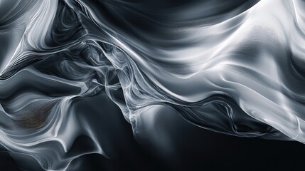 Abstract flowing smoke waves creating elegant dark background
