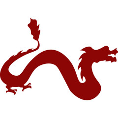 Chinese Dragon Mythical Silhouette