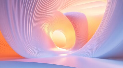 Abstract 3d rendering featuring flowing vibrant tunnel