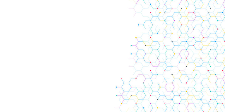 Genetic engineering and molecular structure, hexagon DNA network, science chemical and biotechnology concept, innovation technology, healthcare, and medicine design