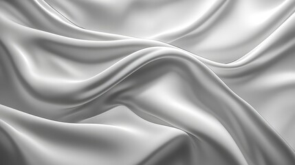 Fototapeta premium White satin fabric flowing waves abstract background