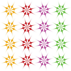 Abstract Colorful Starflake Grid Seamless Vector