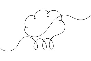 Water drop continuous one line drawing on white background minimalist clean rain icon outline vector illustration