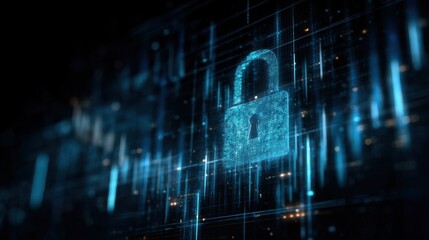 Obraz premium Digital lock concept representing cybersecurity and data protection in a modern technological landscape