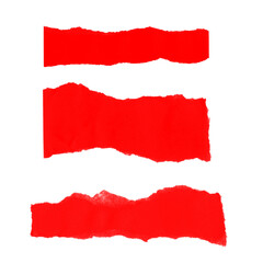 Red torn paper banner set