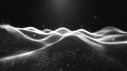 Digital wave surface displaying flowing particle abstract background