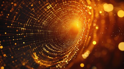 Digital data network tunnel forming futuristic connection