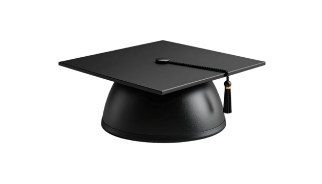 Simple 3D render of a black graduation cap