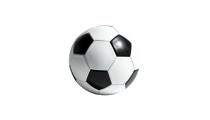 Soccer ball black and white, classic pattern, bright