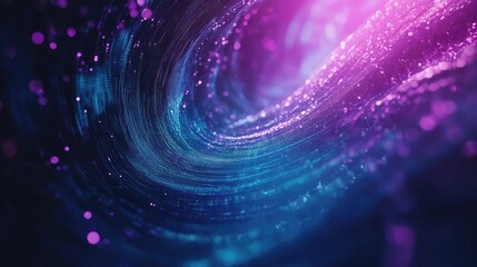 Abstract digital data stream flowing in dynamic network