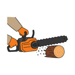 Chainsaw Illustration on White Background