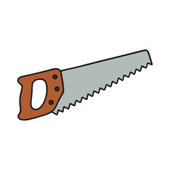 Hand Saw Illustration on White Background