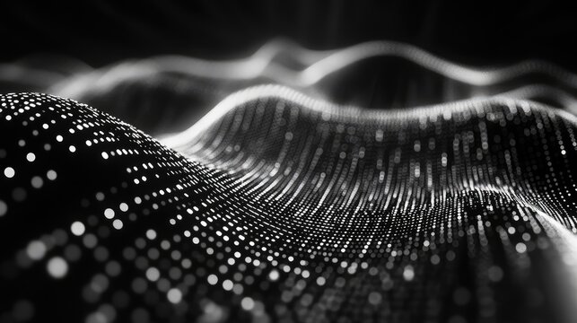 Digital data waves flowing in abstract technology