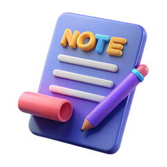Stylish 3D Note Pad with Pencil and Eraser for Educational and Branding Purposes