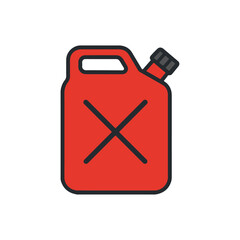 Gasoline Jerrycan Illustration on White Background
