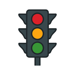 Traffic Light Illustration on White Background