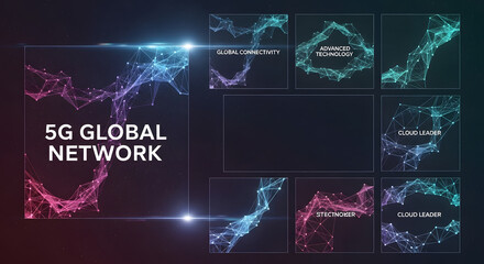 Naklejka premium 5g global network technology background with futuristic design, perfect for telecommunications, internet, and digital communication