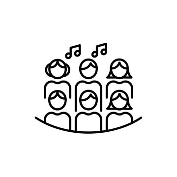Vibrant choir singing with passion, a symbol of harmony, unity, and musical celebration for concert posters and event promotions, an artistic illustration
