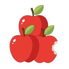 Cute red apple character illustration for Eat A Red Apple Day, suitable for children’s learning materials, healthy eating campaigns, and food-inspired designs.