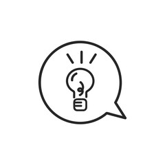 シンプルな豆電球の吹き出しのアイコン