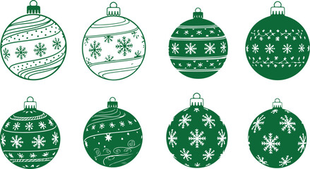 set of christmas balls